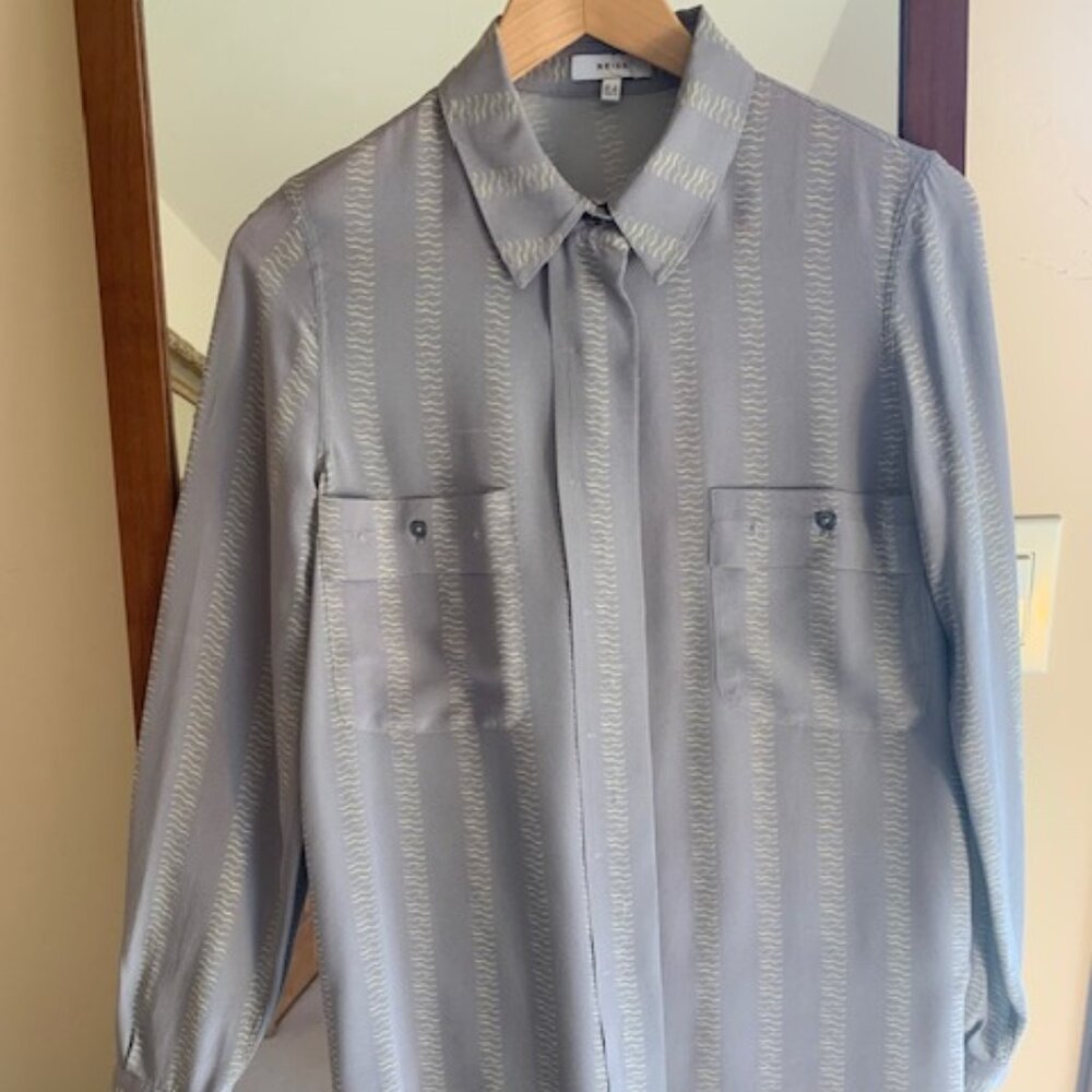 Reiss Silk Button-Through Shirt